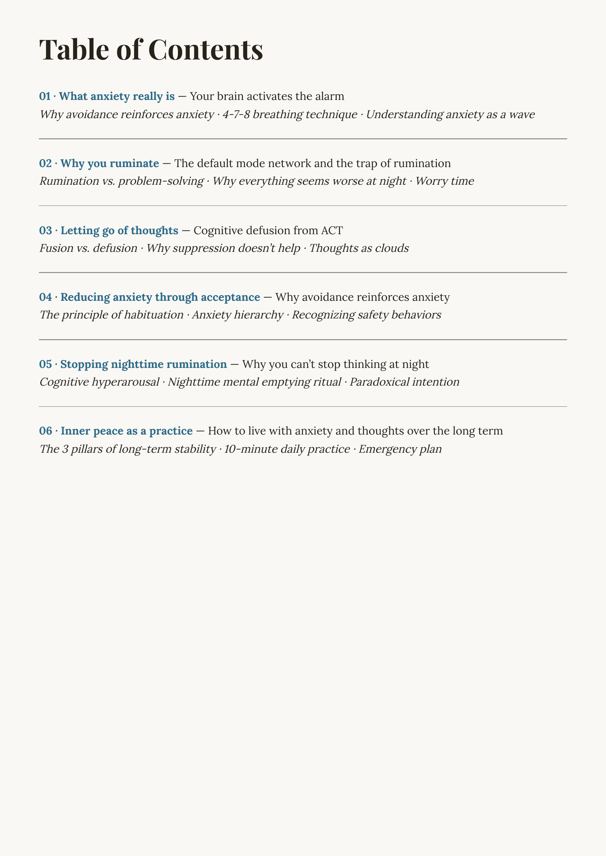 Calming the overthinking mind. — Contents