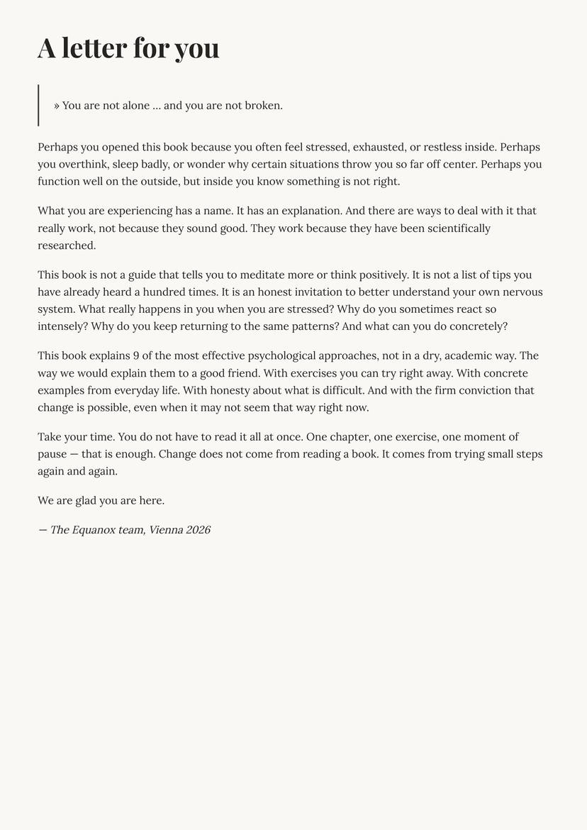 Understand Your Nervous System. — Letter