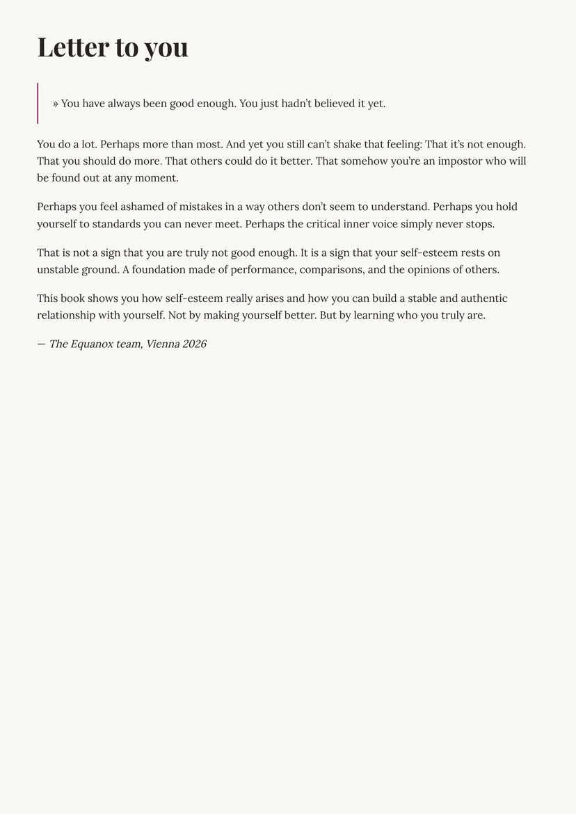 You're Already Enough. — Letter