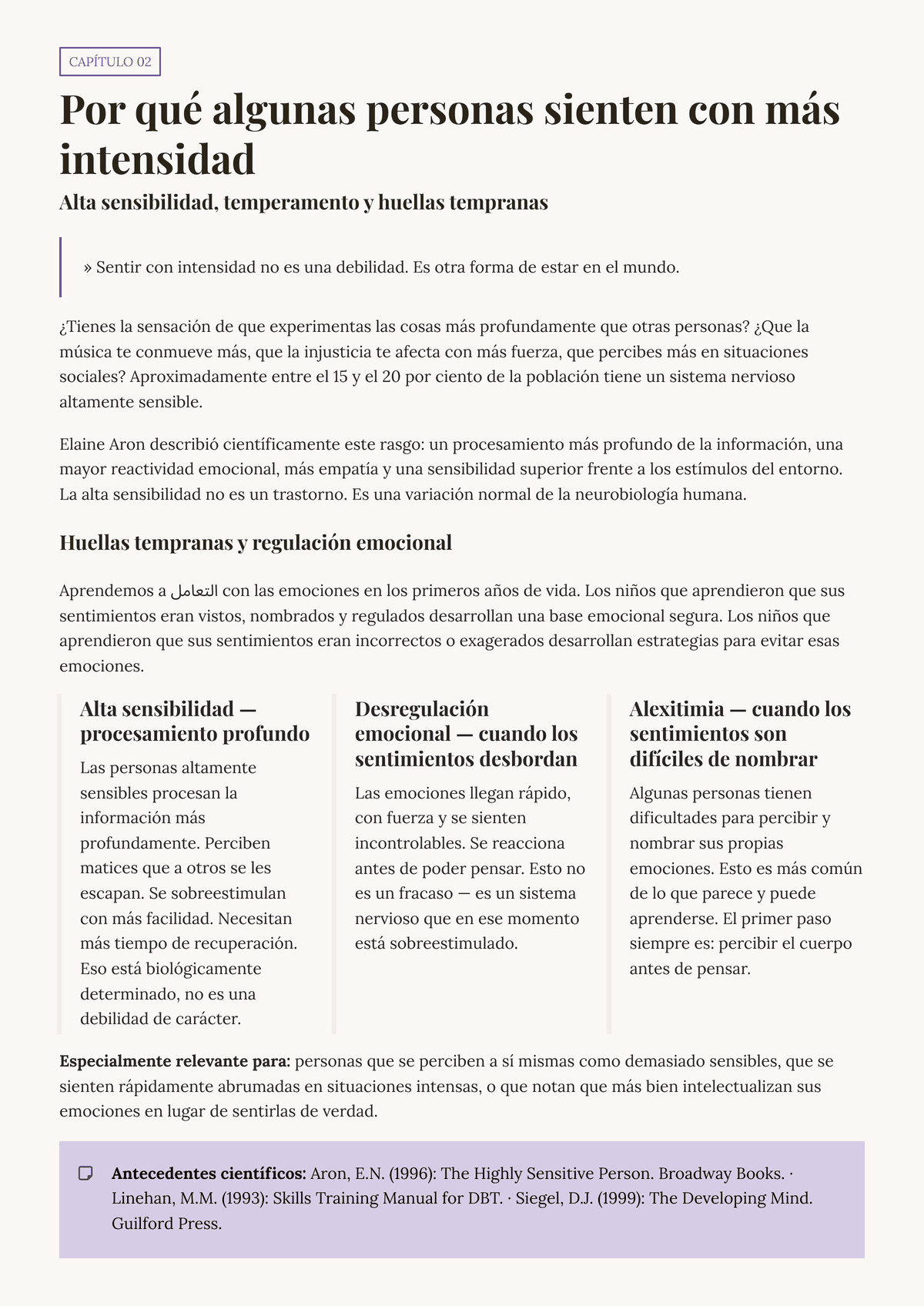 Sentir sin sentirse abrumado. — Capítulo — vista