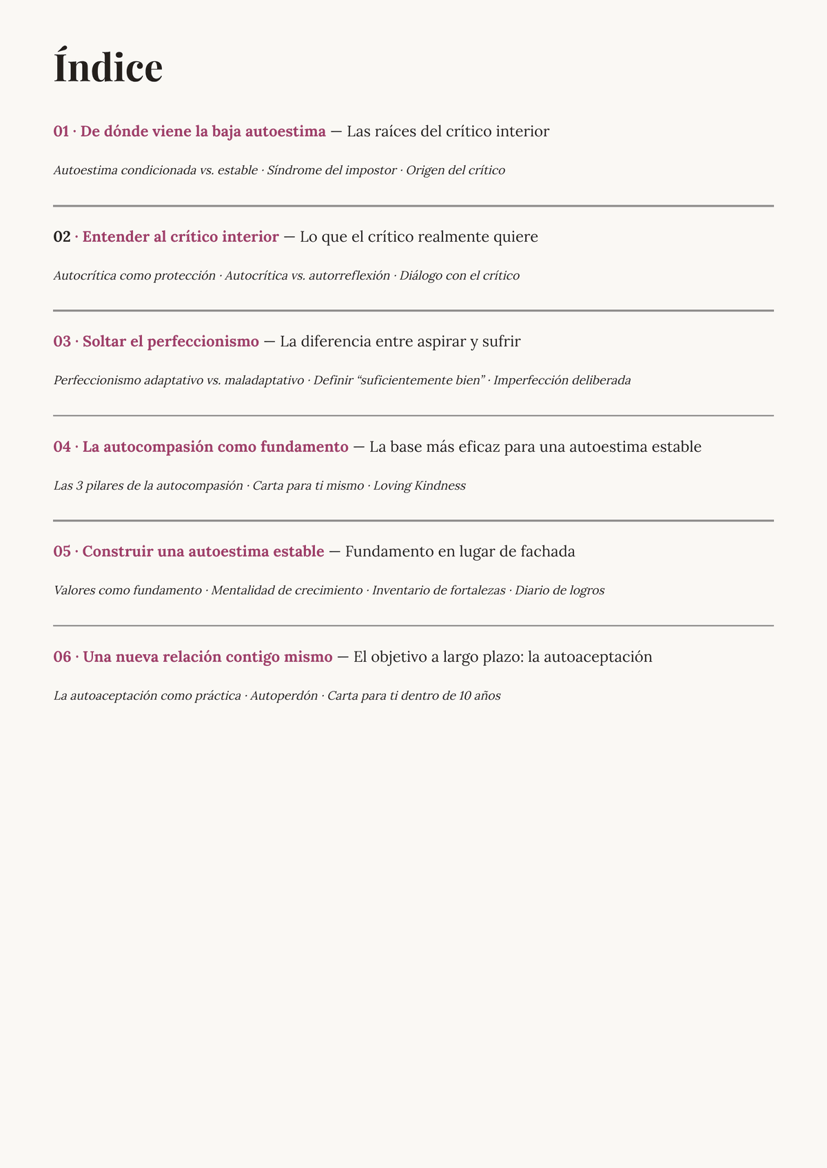 Ya eres suficiente. — Índice