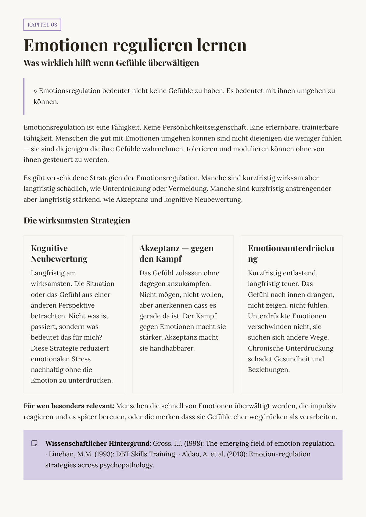 Fühlen ohne überwältigt zu werden. — Kapitel — Einblick