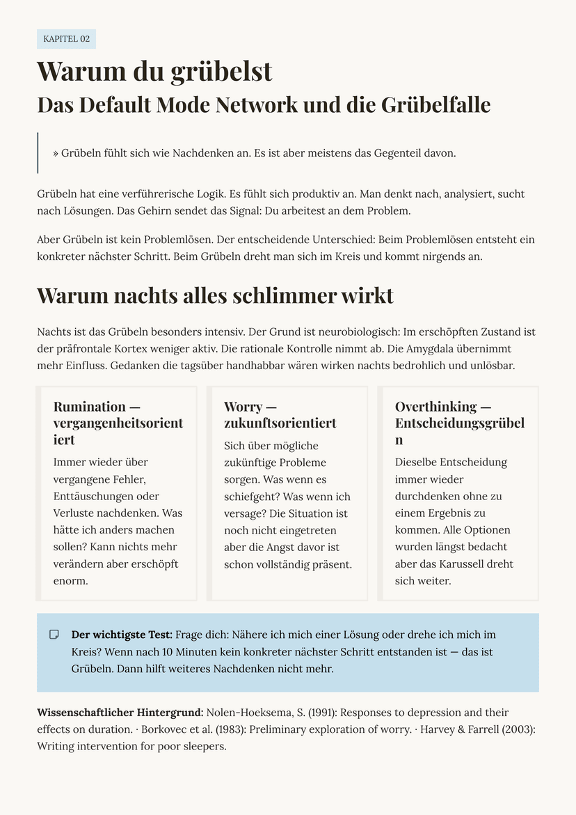 Das Gedankenkarussell stoppen. — Kapitel 1