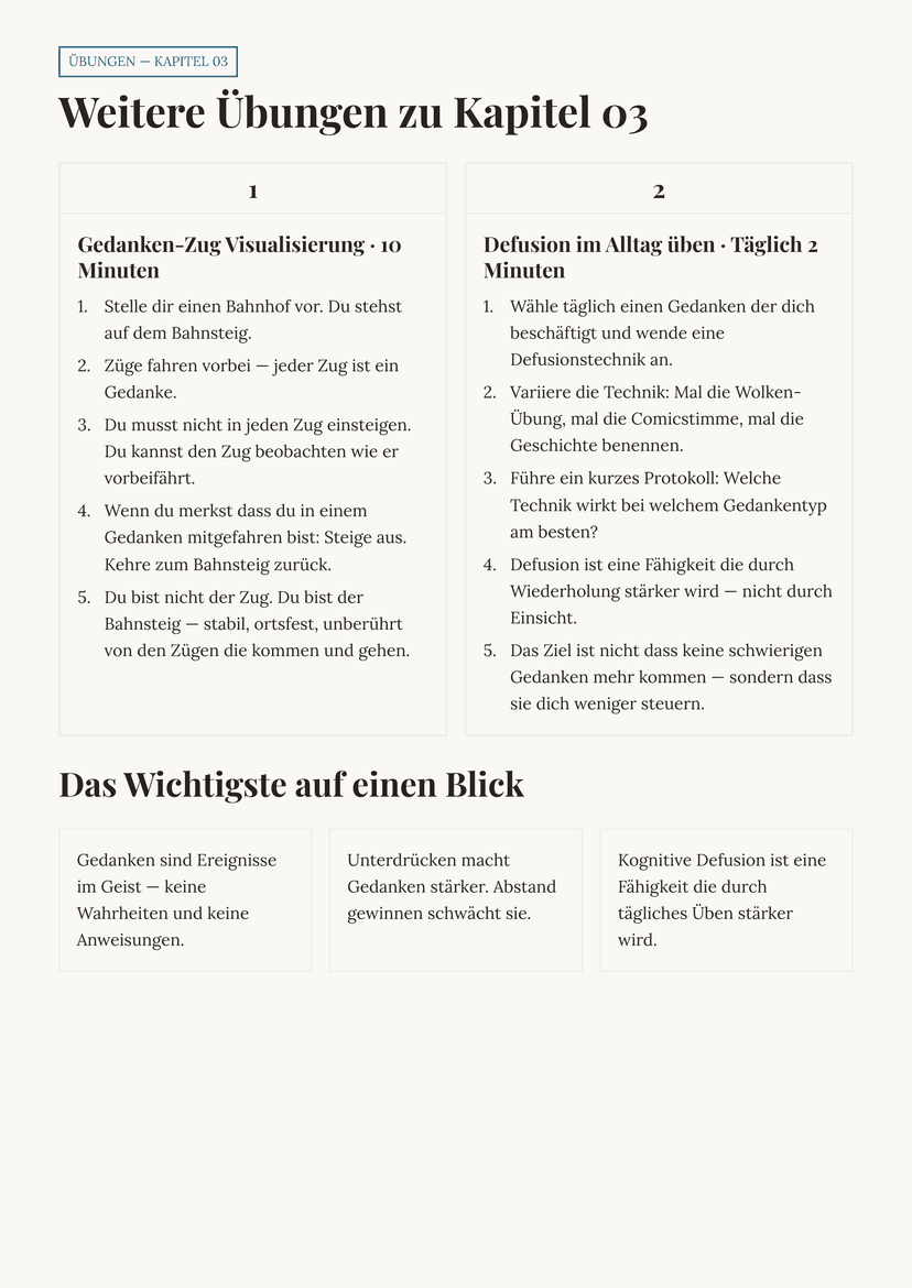 Das Gedankenkarussell stoppen. — Kapitel 2