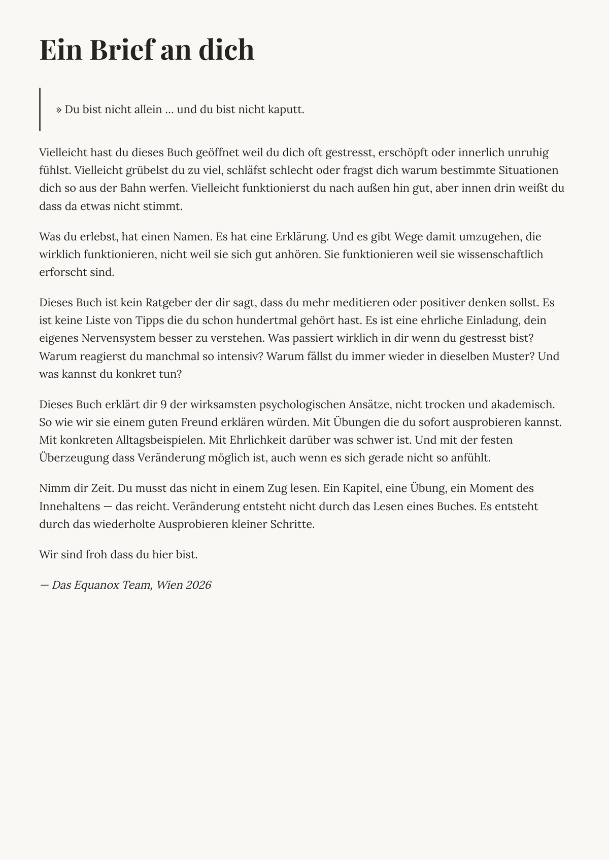 Dein Nervensystem verstehen. — Ein Brief an dich
