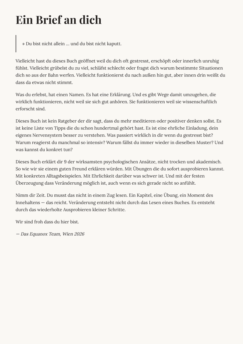 Dein Nervensystem verstehen. — Brief